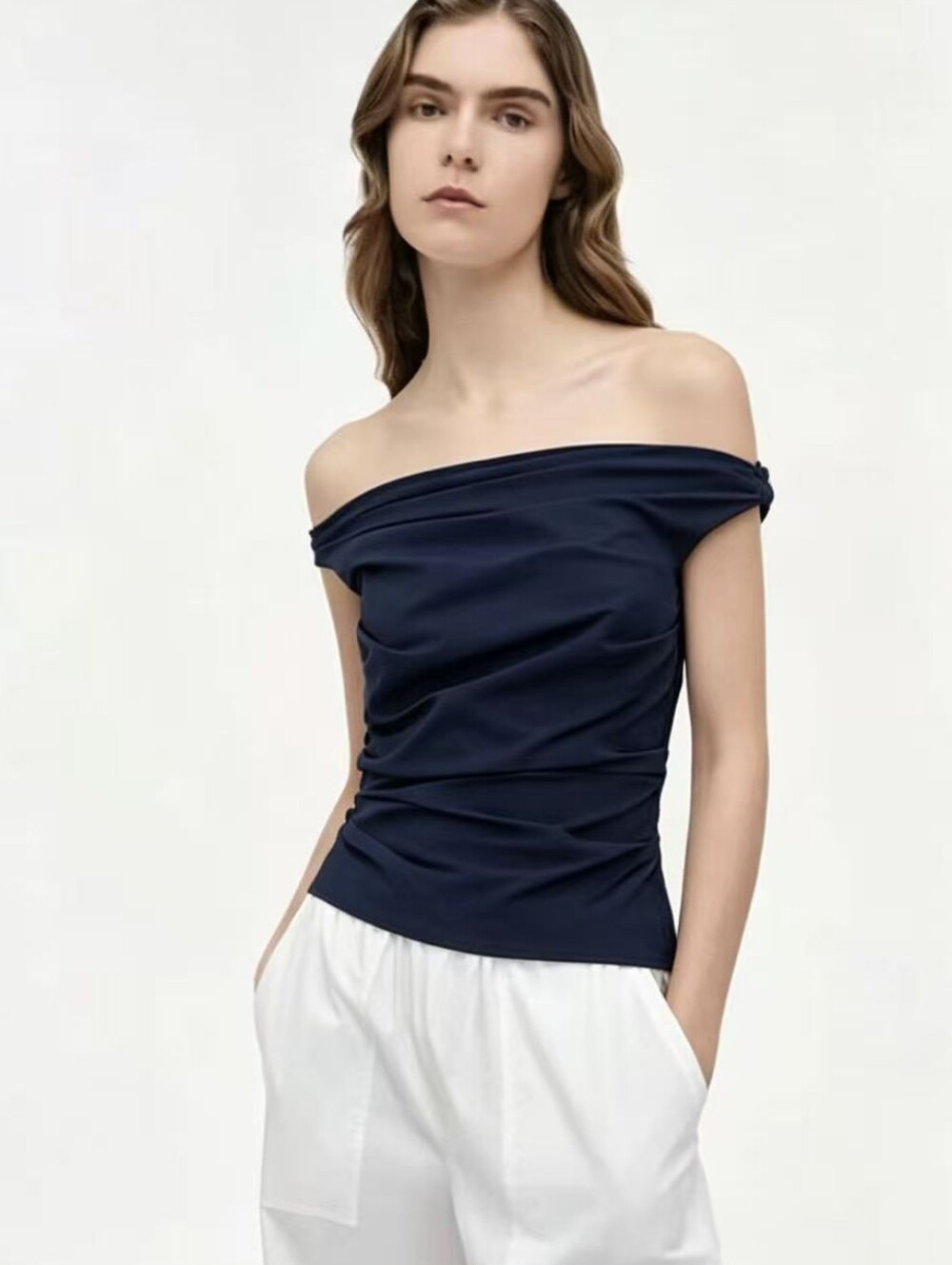 SIMKHAI Maisel Gathered Cotton Top